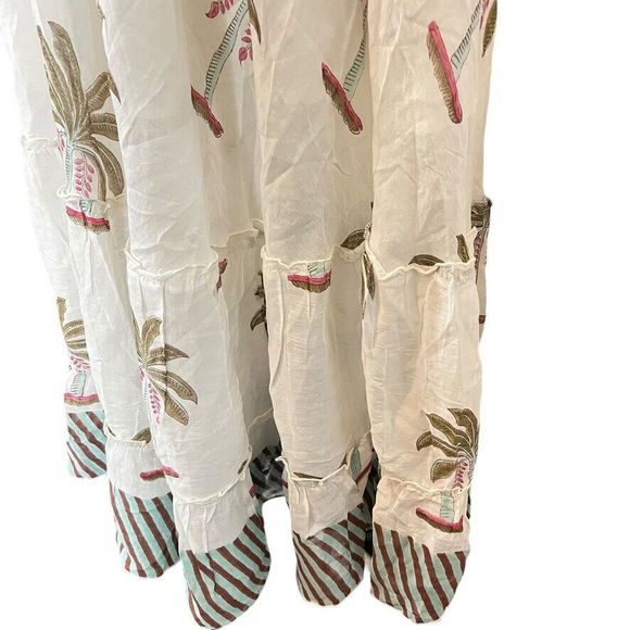 Roberta Roller Rabbit Morjim Palm Venezia Maxi Silk & Cotton Womens Dress NWT L - Picture 10 of 16